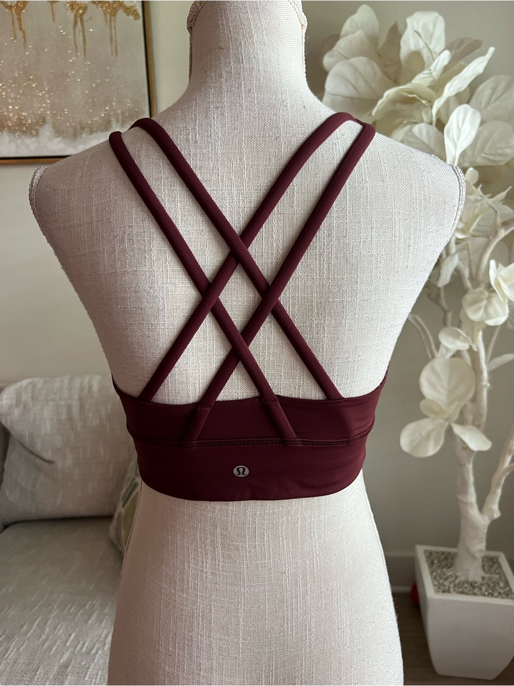 lululemon Energy Longline Maroon Scoop-Neck Sports Bra size 6 - Picture 4 of 7